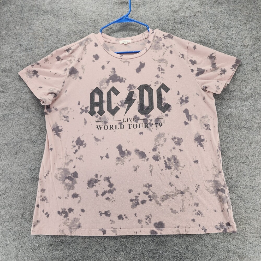 Maurices AC/DC Shirt Womens XL Short Sleeve Pink